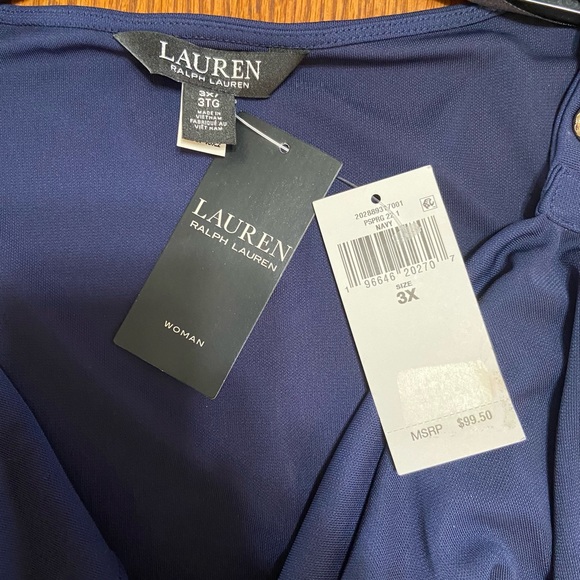 Lauren Ralph Lauren Sleeveless Blouse 2 Cream 2X & 1 Navy Blue 3X PLEASE READ - Picture 11 of 12